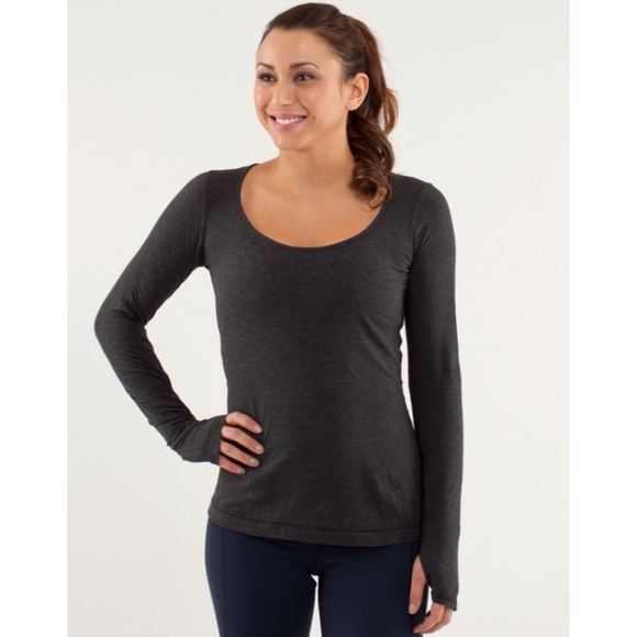 lululemon athletica Tops - Lululemon Heart Ease Long Sleeve -- Heathered Black
